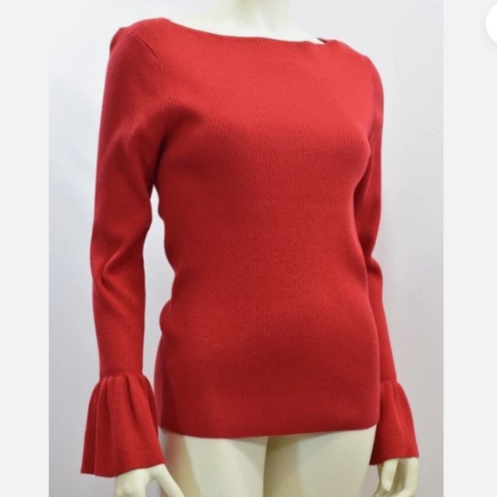 Lauren Ralph Lauren Pullover Sweater, NEW,US M, Long Sleeve, Boat Neck, Red - Picture 3 of 10